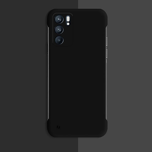 Hard Rigid Plastic Matte Finish Case Back Cover YK4 for Oppo Reno6 5G Black