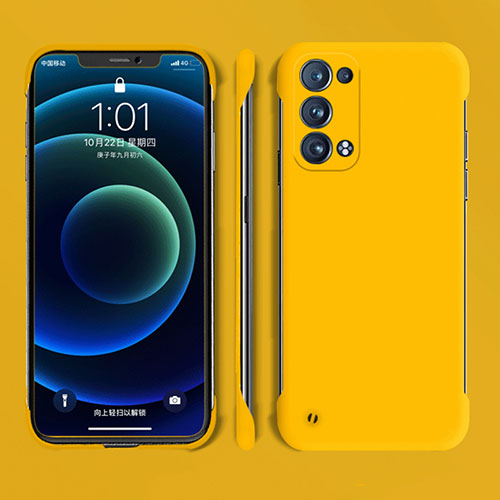 Hard Rigid Plastic Matte Finish Case Back Cover YK4 for Oppo Reno6 Pro 5G Yellow