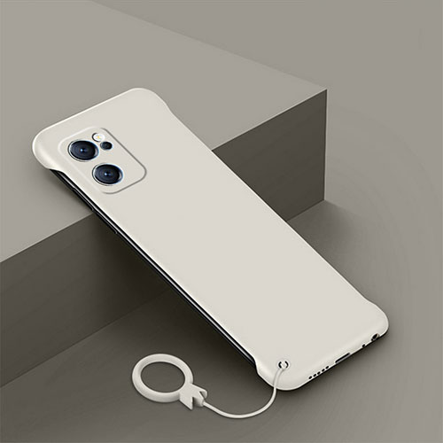 Hard Rigid Plastic Matte Finish Case Back Cover YK4 for Oppo Reno7 SE 5G White