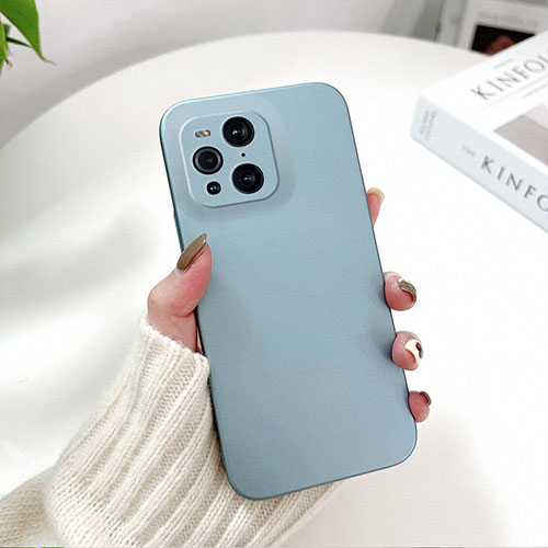 Hard Rigid Plastic Matte Finish Case Back Cover YK6 for Oppo Find X3 5G Sky Blue