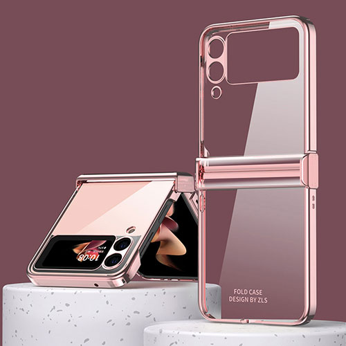 Hard Rigid Plastic Matte Finish Case Back Cover ZL1 for Samsung Galaxy Z Flip3 5G Rose Gold