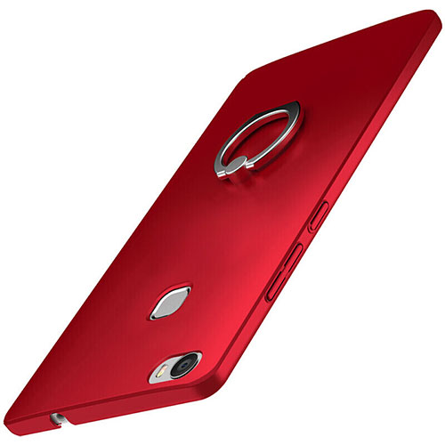 Hard Rigid Plastic Matte Finish Case Cover with Finger Ring Stand A01 for Huawei Honor Note 8 Red