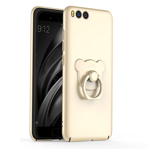 Hard Rigid Plastic Matte Finish Case Cover with Finger Ring Stand A01 for Xiaomi Mi 6 Gold