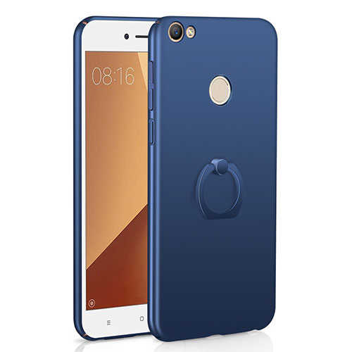 Hard Rigid Plastic Matte Finish Case Cover with Finger Ring Stand A01 for Xiaomi Redmi Note 5A High Edition Blue