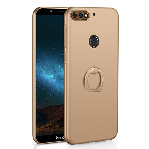 Hard Rigid Plastic Matte Finish Case Cover with Finger Ring Stand A03 for Huawei Enjoy 8 Gold