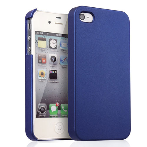 Hard Rigid Plastic Matte Finish Case for Apple iPhone 4S Blue