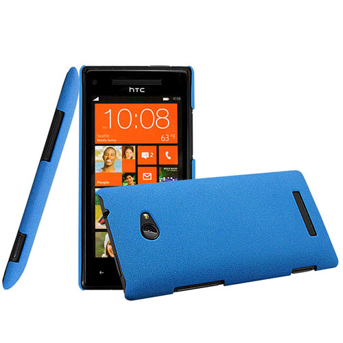 Hard Rigid Plastic Matte Finish Case for HTC 8X Windows Phone Blue