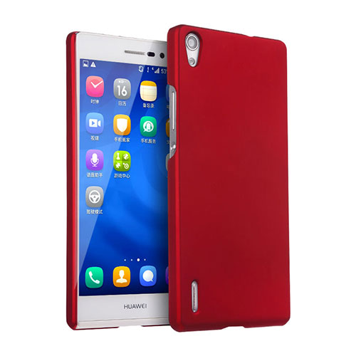 Hard Rigid Plastic Matte Finish Case for Huawei Ascend P7 Red