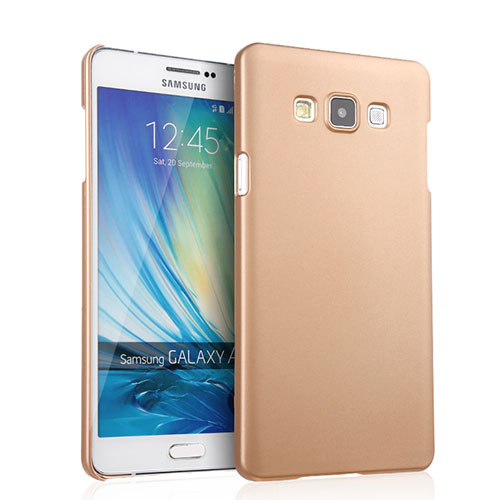 Hard Rigid Plastic Matte Finish Case for Samsung Galaxy A7 Duos SM-A700F A700FD Gold