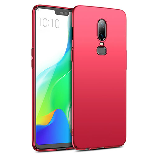 Hard Rigid Plastic Matte Finish Case M02 for OnePlus 6 Red