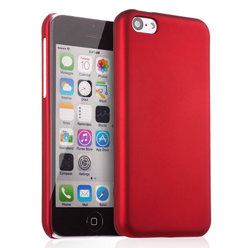 Hard Rigid Plastic Matte Finish Cover for Apple iPhone 5C Red