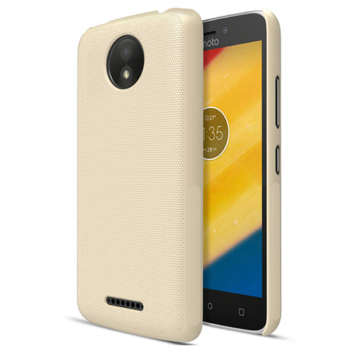 Hard Rigid Plastic Matte Finish Cover for Motorola Moto C Plus Gold