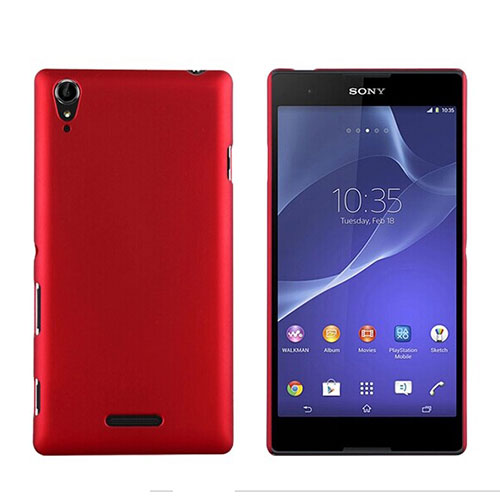 Hard Rigid Plastic Matte Finish Cover for Sony Xperia T3 Red