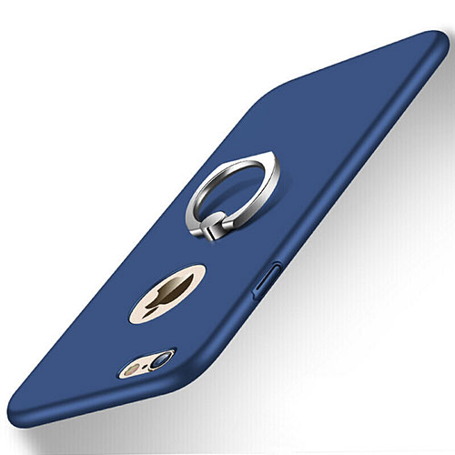 Hard Rigid Plastic Matte Finish Cover with Finger Ring Stand for Apple iPhone 6S Blue