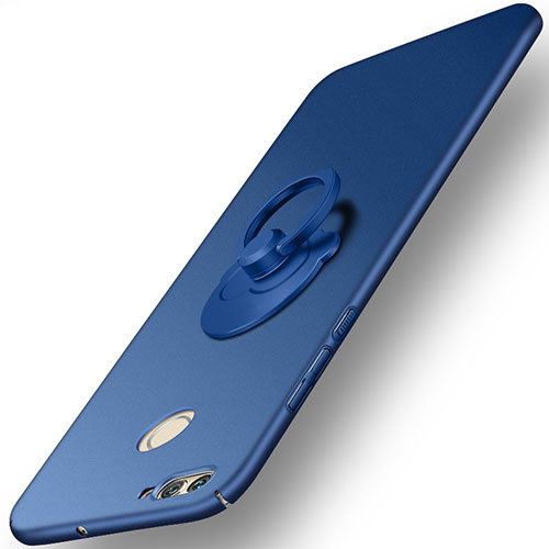 Hard Rigid Plastic Matte Finish Cover with Finger Ring Stand for Huawei Nova 2 Plus Blue