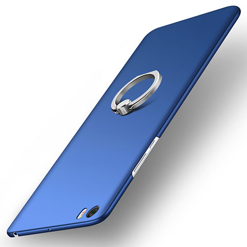 Hard Rigid Plastic Matte Finish Cover with Finger Ring Stand for Xiaomi Mi Note Blue