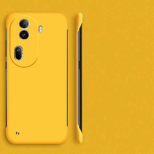 Hard Rigid Plastic Matte Finish Frameless Case Back Cover for Oppo Reno11 Pro 5G Yellow