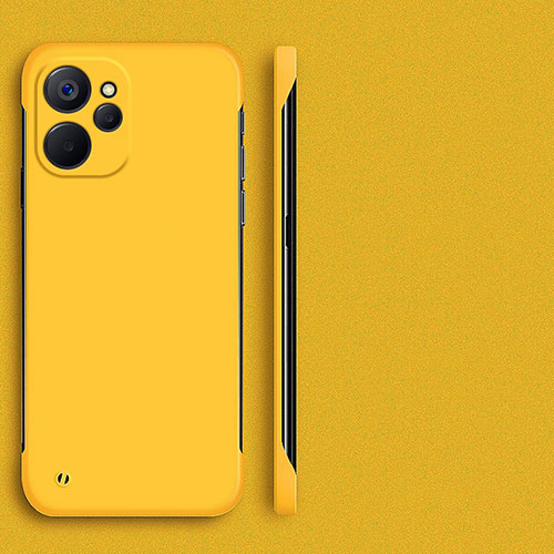 Hard Rigid Plastic Matte Finish Frameless Case Back Cover for Realme 10T 5G Yellow