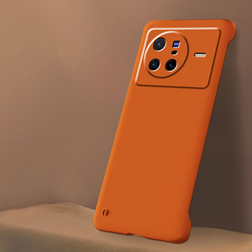 Hard Rigid Plastic Matte Finish Frameless Case Back Cover for Vivo X80 5G Orange