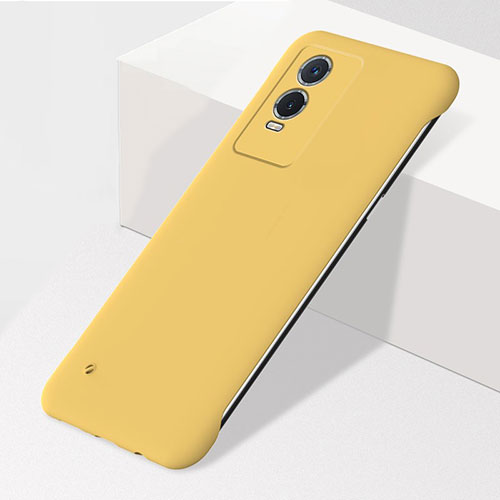 Hard Rigid Plastic Matte Finish Frameless Case Back Cover for Vivo Y76s 5G Yellow