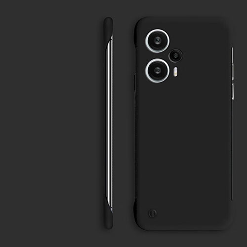 Hard Rigid Plastic Matte Finish Frameless Case Back Cover for Xiaomi Poco F5 5G Black