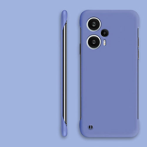 Hard Rigid Plastic Matte Finish Frameless Case Back Cover for Xiaomi Poco F5 5G Lavender Gray