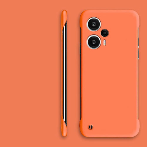 Hard Rigid Plastic Matte Finish Frameless Case Back Cover for Xiaomi Poco F5 5G Orange