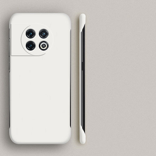 Hard Rigid Plastic Matte Finish Frameless Case Back Cover P01 for OnePlus 11R 5G White