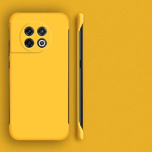 Hard Rigid Plastic Matte Finish Frameless Case Back Cover P01 for OnePlus 11R 5G Yellow