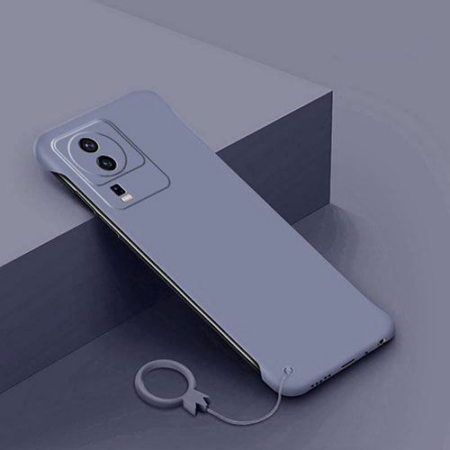 Hard Rigid Plastic Matte Finish Frameless Case Back Cover P01 for Vivo iQOO Neo7 5G Lavender Gray