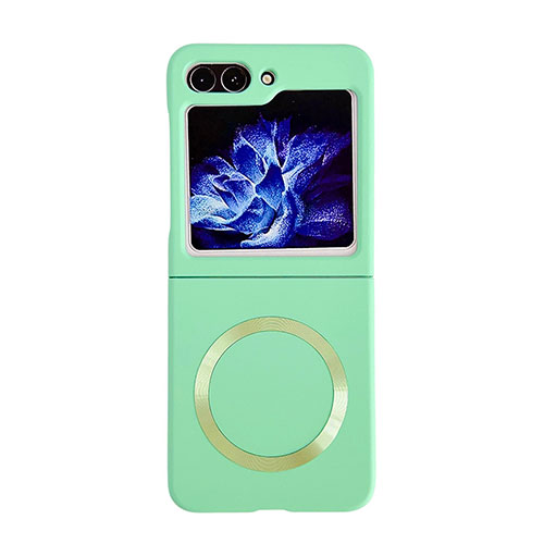 Hard Rigid Plastic Matte Finish Frameless Case Back Cover with Mag-Safe Magnetic BH1 for Samsung Galaxy Z Flip5 5G Green