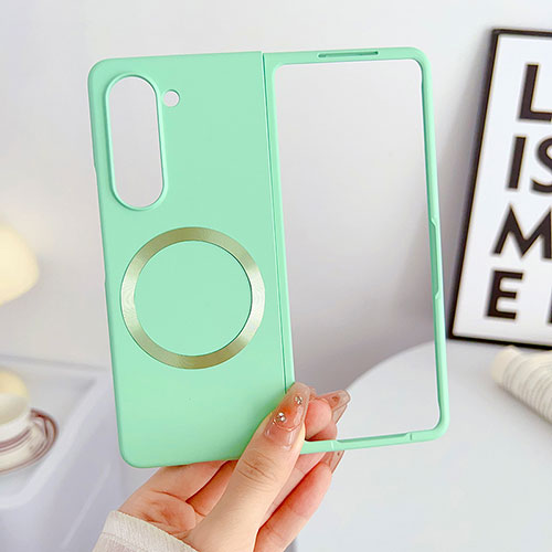 Hard Rigid Plastic Matte Finish Frameless Case Back Cover with Mag-Safe Magnetic BH1 for Samsung Galaxy Z Fold5 5G Matcha Green