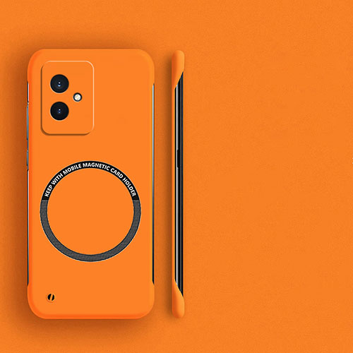 Hard Rigid Plastic Matte Finish Frameless Case Back Cover with Mag-Safe Magnetic for Huawei Honor 100 5G Orange