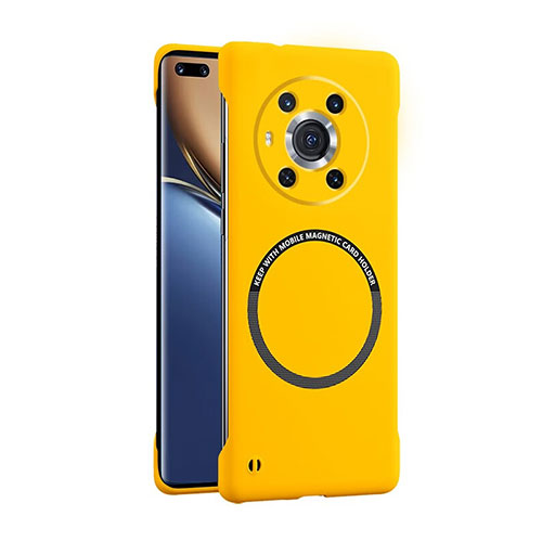 Hard Rigid Plastic Matte Finish Frameless Case Back Cover with Mag-Safe Magnetic for Huawei Honor Magic3 5G Yellow