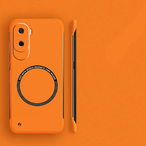 Hard Rigid Plastic Matte Finish Frameless Case Back Cover with Mag-Safe Magnetic for Huawei Honor X50i 5G Orange