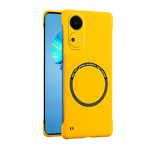 Hard Rigid Plastic Matte Finish Frameless Case Back Cover with Mag-Safe Magnetic for Huawei Honor X7 Yellow