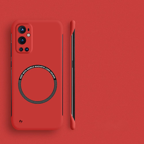 Hard Rigid Plastic Matte Finish Frameless Case Back Cover with Mag-Safe Magnetic for OnePlus 9 Pro 5G Red