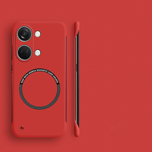 Hard Rigid Plastic Matte Finish Frameless Case Back Cover with Mag-Safe Magnetic for OnePlus Nord 3 5G Red