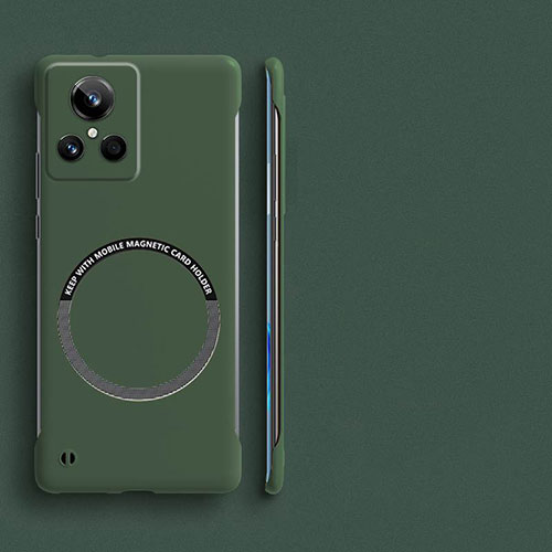 Hard Rigid Plastic Matte Finish Frameless Case Back Cover with Mag-Safe Magnetic for Realme GT Neo3 5G Midnight Green