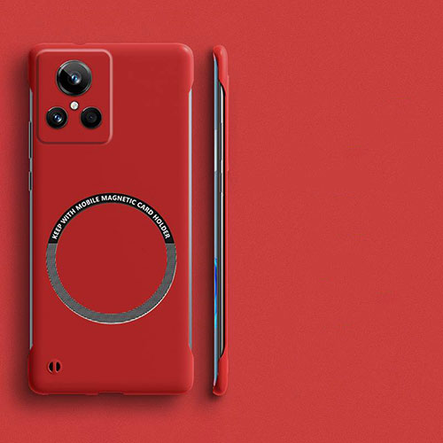 Hard Rigid Plastic Matte Finish Frameless Case Back Cover with Mag-Safe Magnetic for Realme GT Neo3 5G Red