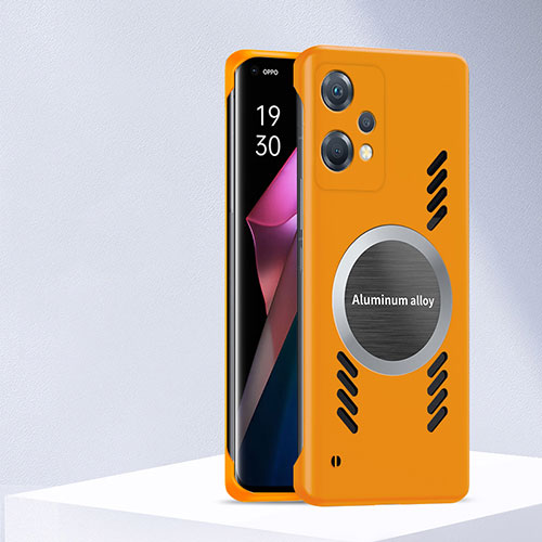 Hard Rigid Plastic Matte Finish Frameless Case Back Cover with Mag-Safe Magnetic for Realme V25 5G Yellow