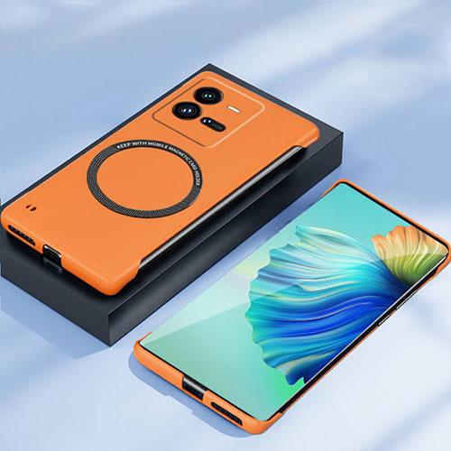 Hard Rigid Plastic Matte Finish Frameless Case Back Cover with Mag-Safe Magnetic for Vivo iQOO 10 Pro 5G Orange