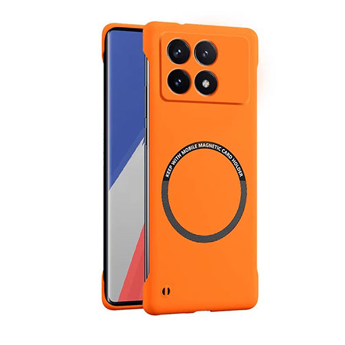 Hard Rigid Plastic Matte Finish Frameless Case Back Cover with Mag-Safe Magnetic for Xiaomi Redmi K70 5G Orange