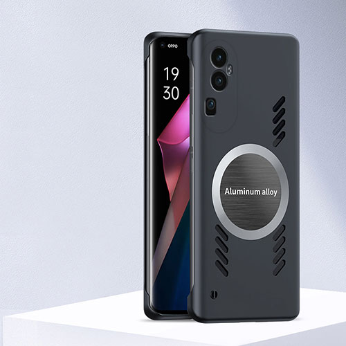 Hard Rigid Plastic Matte Finish Frameless Case Back Cover with Mag-Safe Magnetic S01 for Oppo Reno10 Pro+ Plus 5G Black