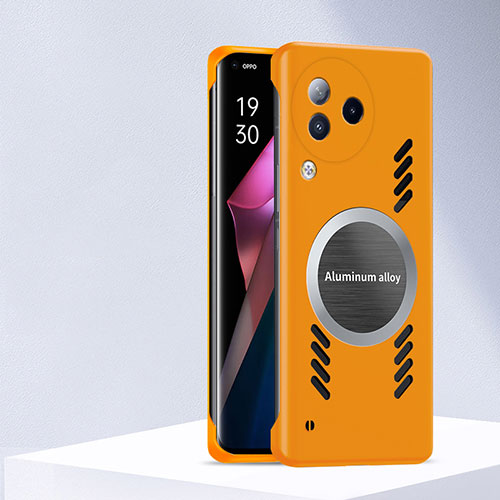 Hard Rigid Plastic Matte Finish Frameless Case Back Cover with Mag-Safe Magnetic S01 for Xiaomi Civi 3 5G Orange