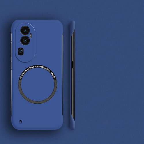 Hard Rigid Plastic Matte Finish Frameless Case Back Cover with Mag-Safe Magnetic S02 for Oppo Reno10 Pro+ Plus 5G Blue