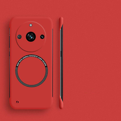 Hard Rigid Plastic Matte Finish Frameless Case Back Cover with Mag-Safe Magnetic S02 for Realme 11 Pro 5G Red