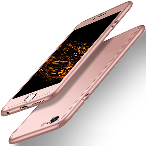 Hard Rigid Plastic Matte Finish Front and Back Case 360 Degrees for Apple iPhone 6 Plus Rose Gold