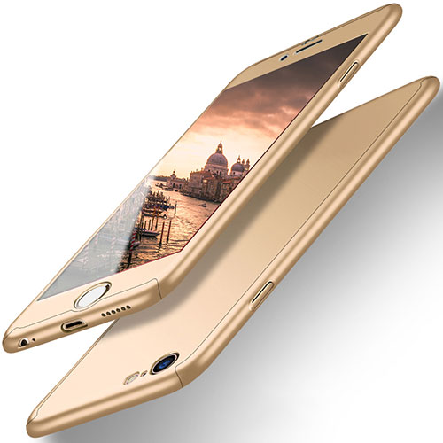 Hard Rigid Plastic Matte Finish Front and Back Case 360 Degrees for Apple iPhone 6S Gold