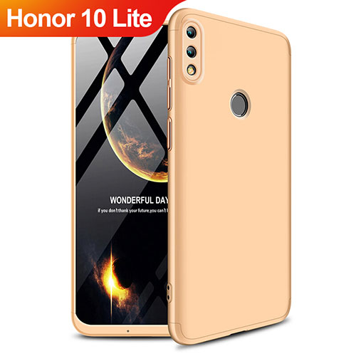 Hard Rigid Plastic Matte Finish Front and Back Case 360 Degrees for Huawei Honor 10 Lite Gold